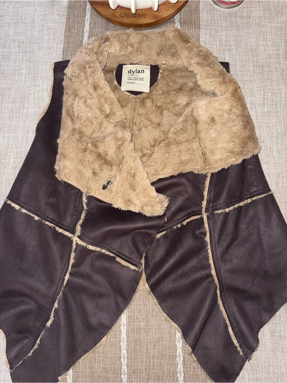 Dylan by True Grit Patchwork Faux Suede Shearling Jacket Y2K Boho Western